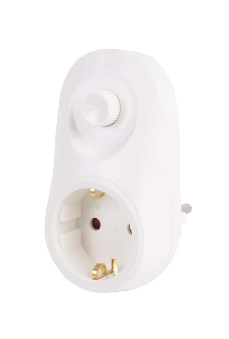 Benson Stopcontact met Dimmer - Randaarde - Wit - Kinderbeveiliging