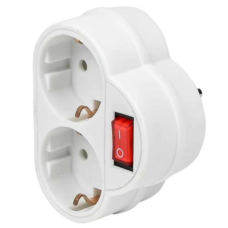 Benson Dubbel Stopcontact met Schakelaar en Kinderbeveiliging - 3500W