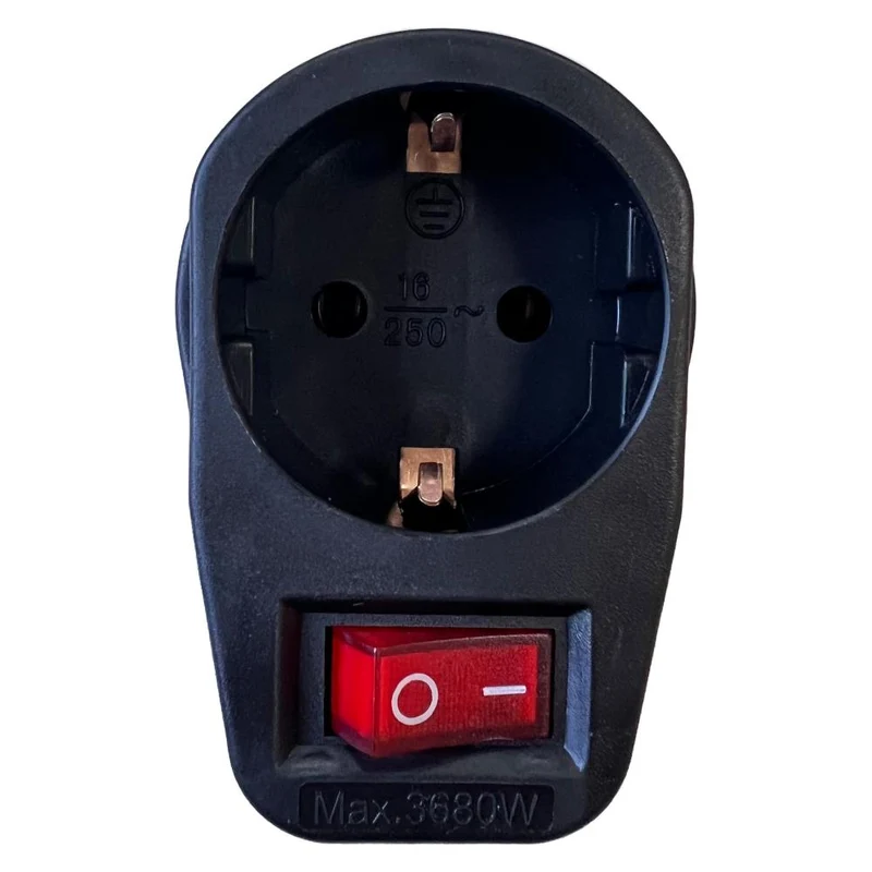 Benson Doorvoerstekker met Schakelaar – Schuko – Zwart – 3500 Watt