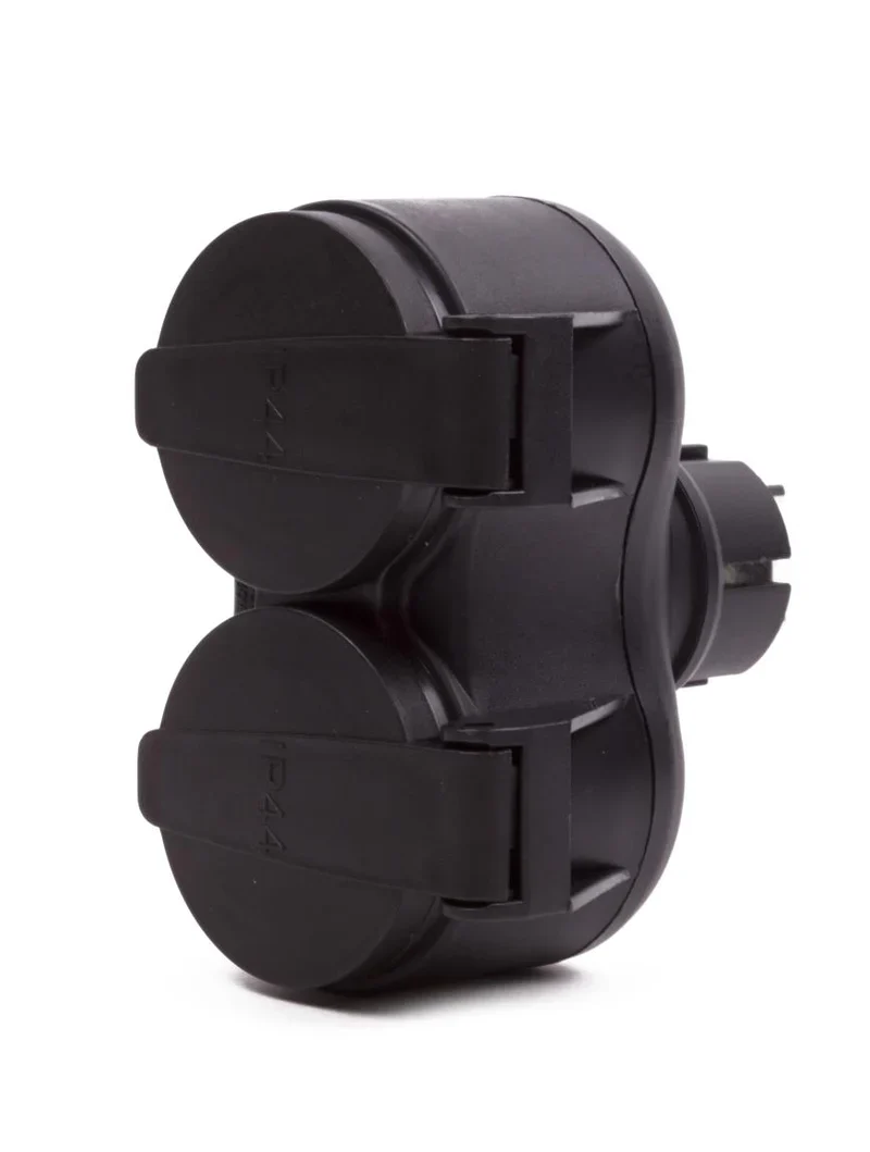 Benson Stekker Duo Verloop – Buitenstopcontact – Spatwaterdicht IP44 – Zwart