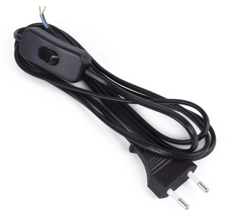 Benson Stroomsnoer met Schakelaar – Zwart – 2 meter – CE & VDE