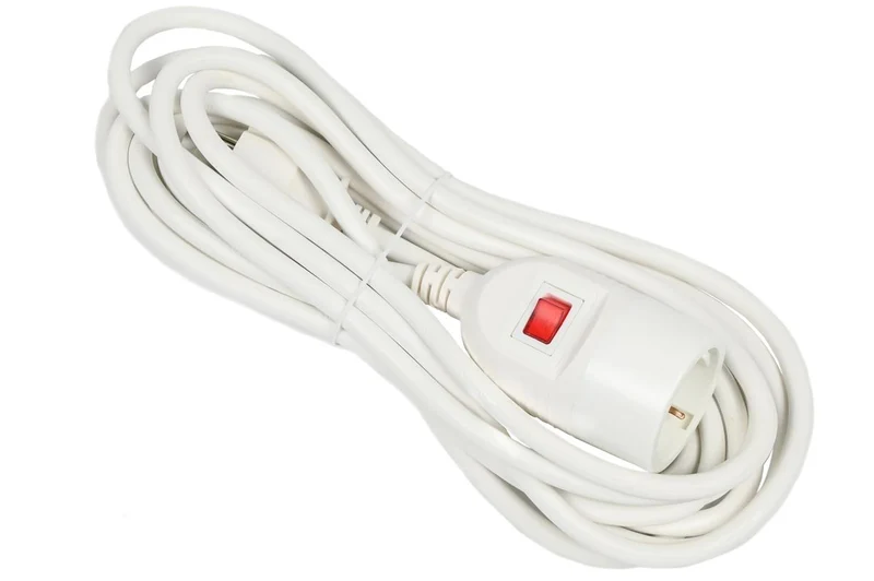 Benson Verlengsnoer met Schakelaar – 5 meter – Randaarde – 3G1.5mm² – Wit