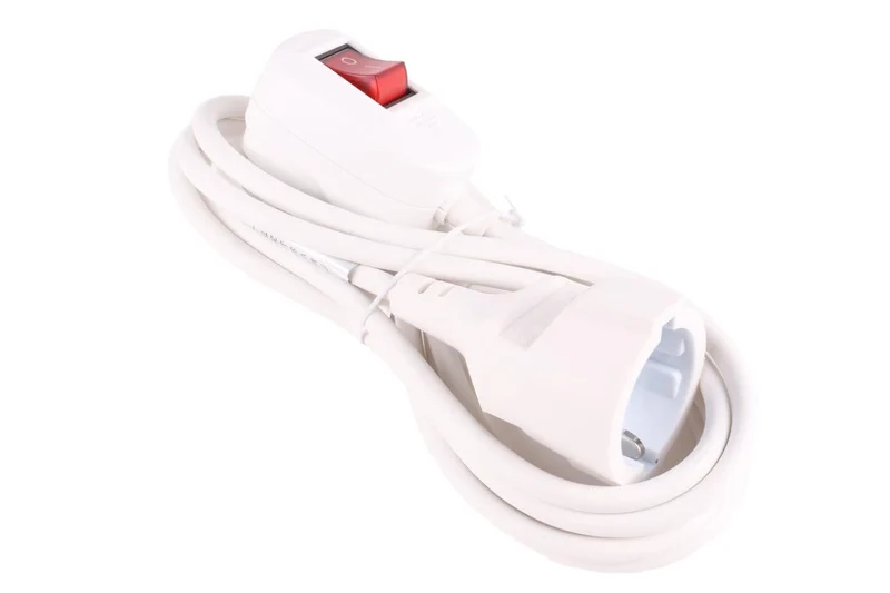 Benson Verlengsnoer met Schakelaar – 3 meter – Randaarde – Wit