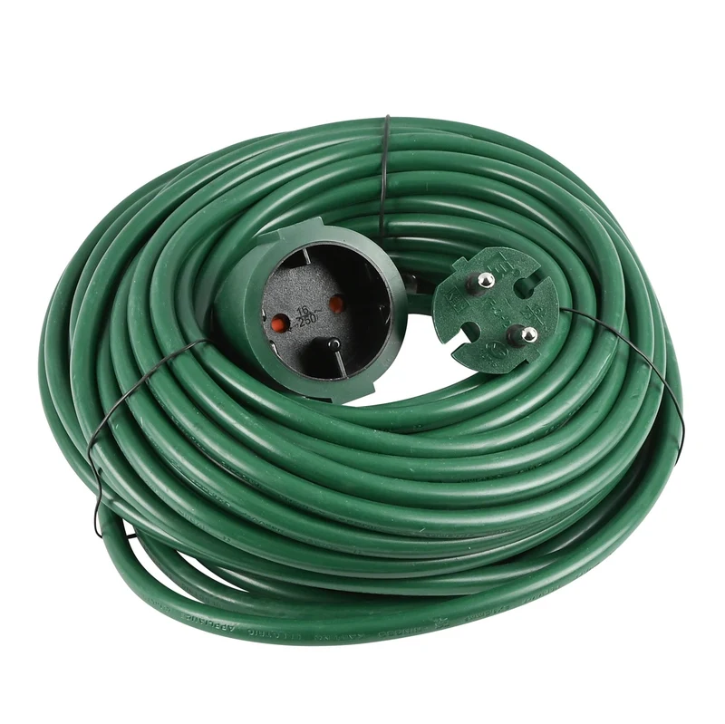 Benson Verlengsnoer – 20 meter – Groen – 2x1.5 mm² – 250V