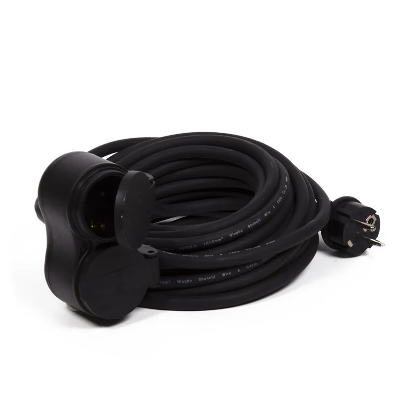 Benson Rubber Verlengsnoer – 20 meter – 2-voudig – RA – IP44 – 3680W