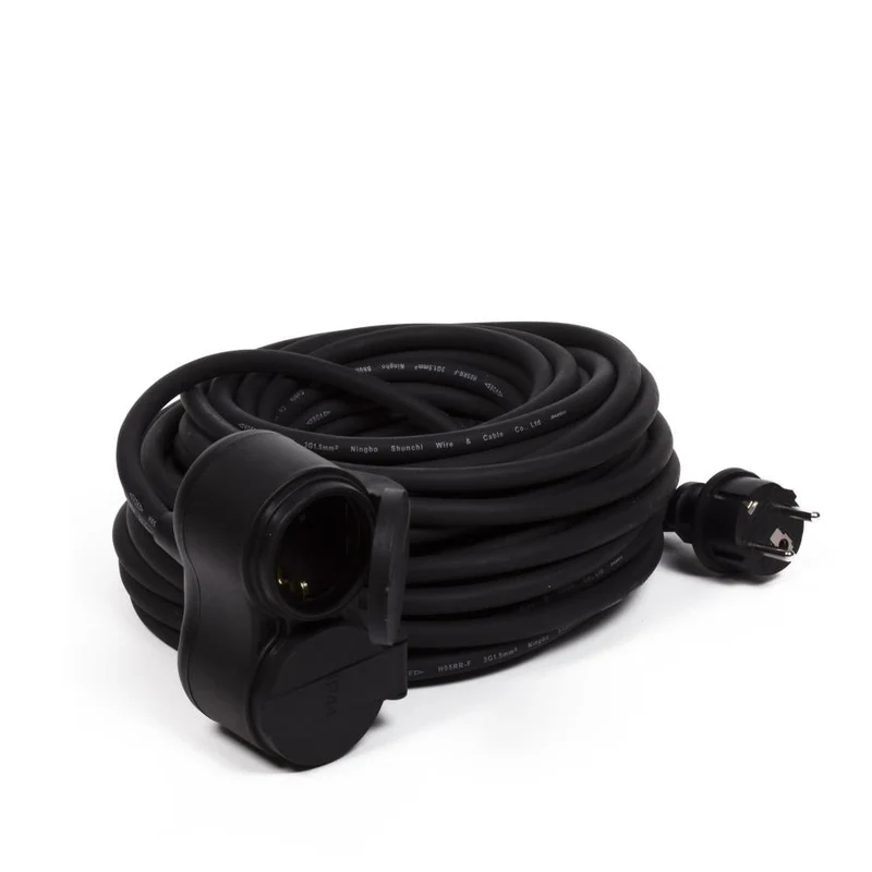 Benson Rubber Verlengsnoer – 10 meter – 2-voudig – RA – IP44 – 3680W