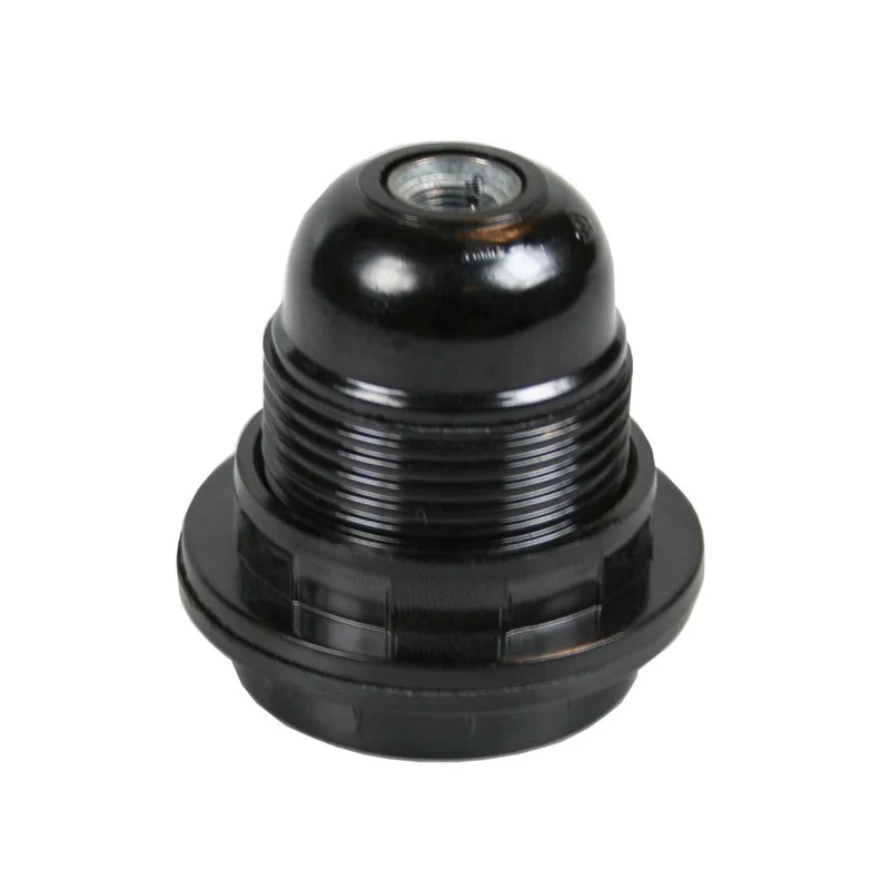 Benson Zwarte E27 Fitting – Met Buitendraad – Inclusief 2 Ringen