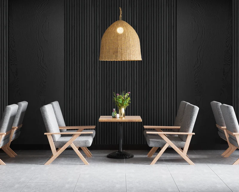 Decor Paneel – Zwart Eiken – Akoestisch Wandpaneel – 280 x 60 cm