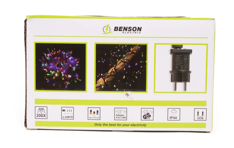 Benson LED Lichtsnoer Diamant – 200 Gekleurde LEDs – 24 Meter – Timer & Dimmer