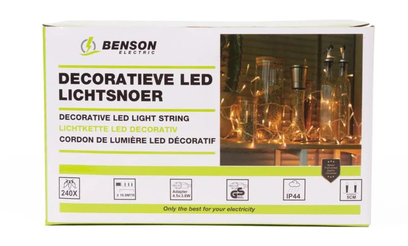 Benson LED Deco Lichtsnoer – 240 Micro LEDs – 16,8 Meter – Warm Wit