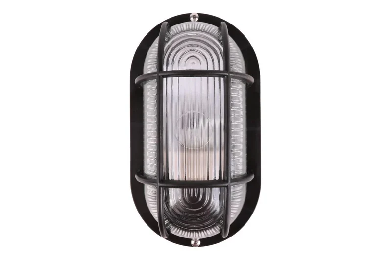 Benson Bulleye Buitenlamp Ovaal – Zwart – E27 Fitting – IP44