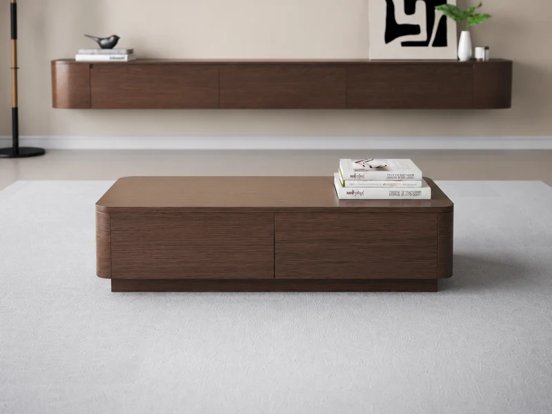 Salontafel URBAN Exclusive met opbergruimte – 120cm x 60cm - Walnoot