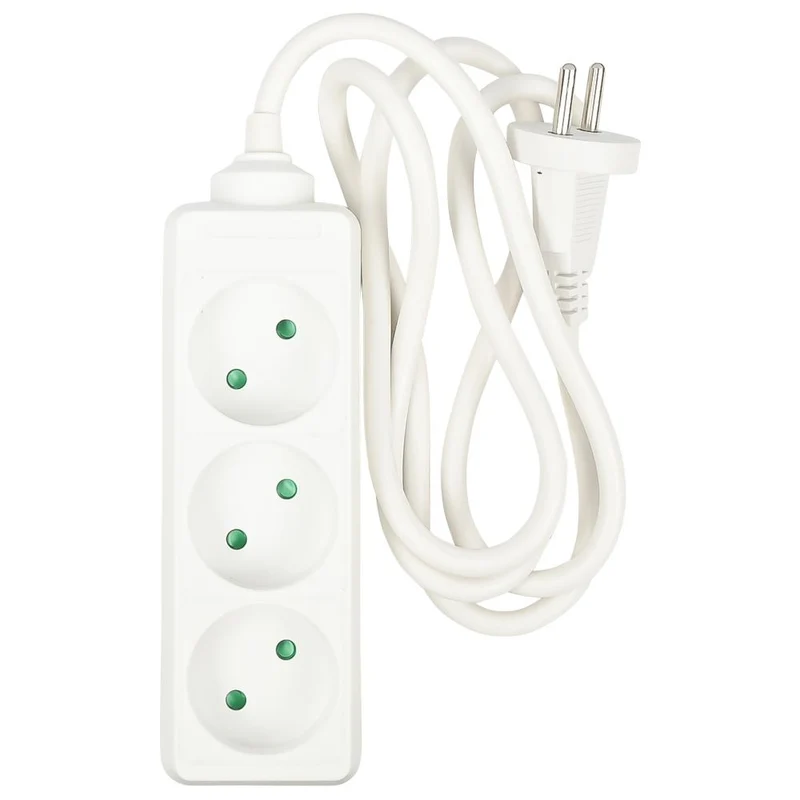 Benson Stekkerdoos – 3-voudig – 1,5 meter – Geaard – Wit