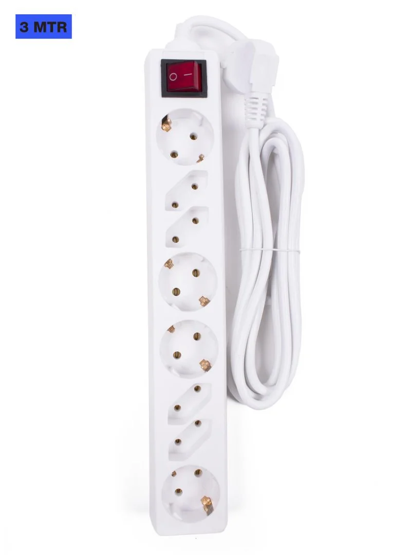 Benson Stekkerdoos met Schakelaar – 8-voudig – 3 meter – Wit