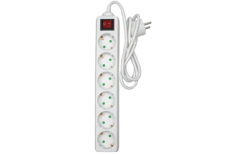 Benson Stekkerdoos met Schakelaar – 6-voudig – 1 meter – Wit