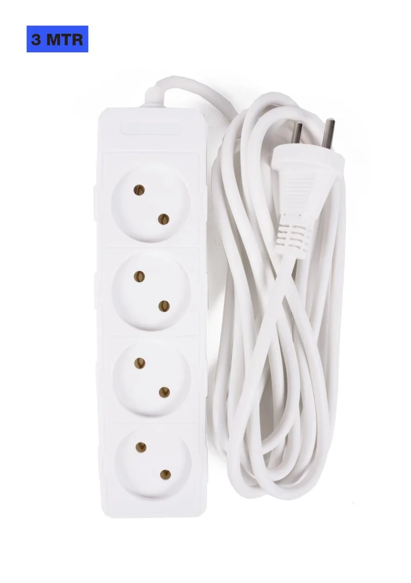 Benson Stekkerdoos – 4-voudig – 3 meter – Compact – Wit