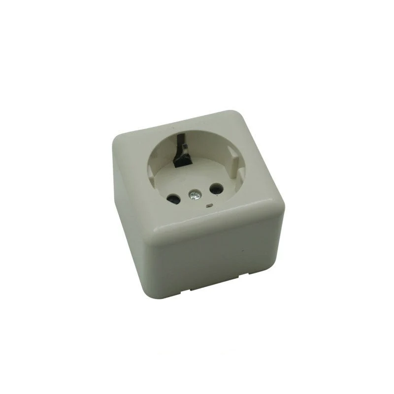 Benson Enkelvoudige Wandcontactdoos – Opbouw – Randaarde – Wit