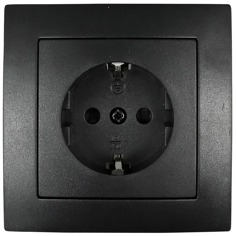Benson Inbouw Stopcontact – Zwart – Randaarde – Stijlvol Design