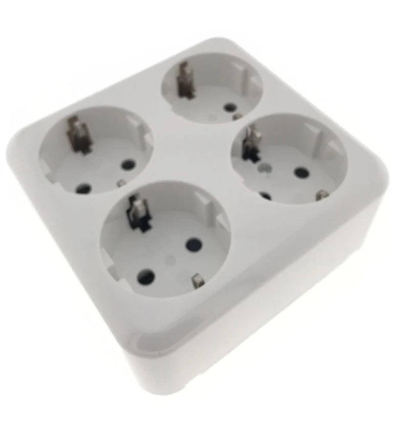 Benson 4-voudige Wandcontactdoos – Opbouw – Randaarde – Wit