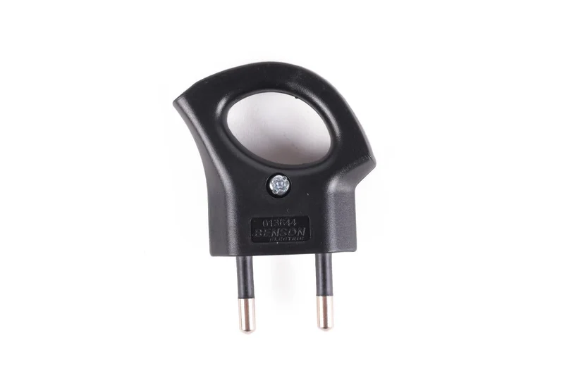 Benson Platte Eurostekker – Easy Grip – Zwart – 10 Ampère – 2500 Watt