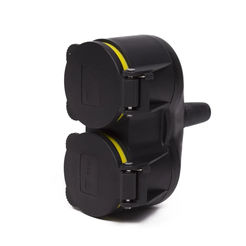 Benson Dubbele Contrastekker voor Buiten – IP44 – Zwart – 3680 Watt