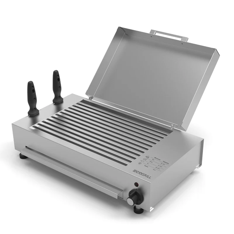 EcoGrill Home S – Elektrische Barbecue RVS | 2200W | Tafelmodel