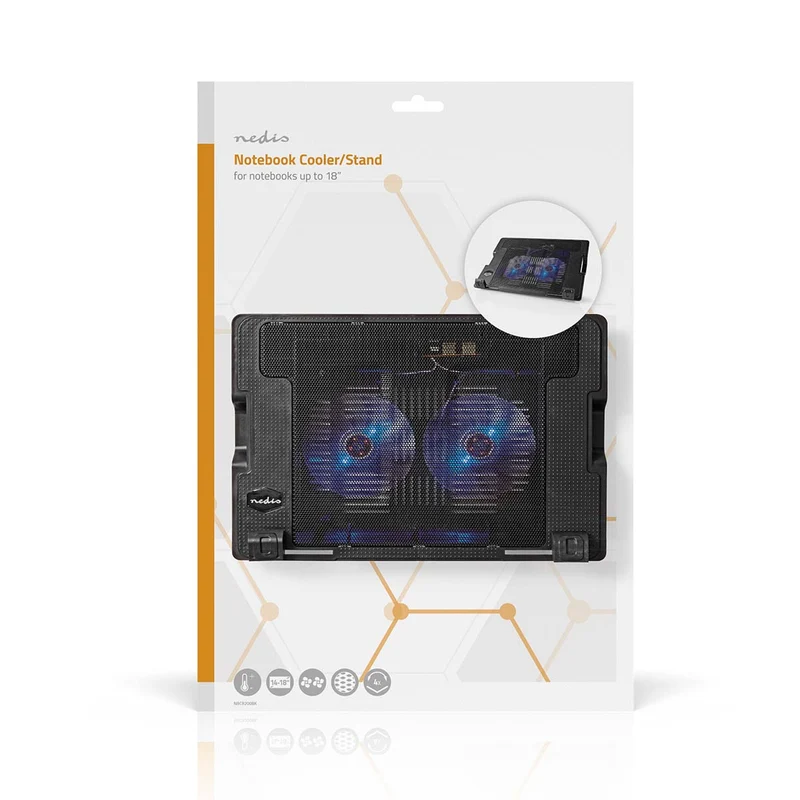 Notebookstandaard Aantal ventilatoren: 2 - USB Gevoed - Aantal standen: 4