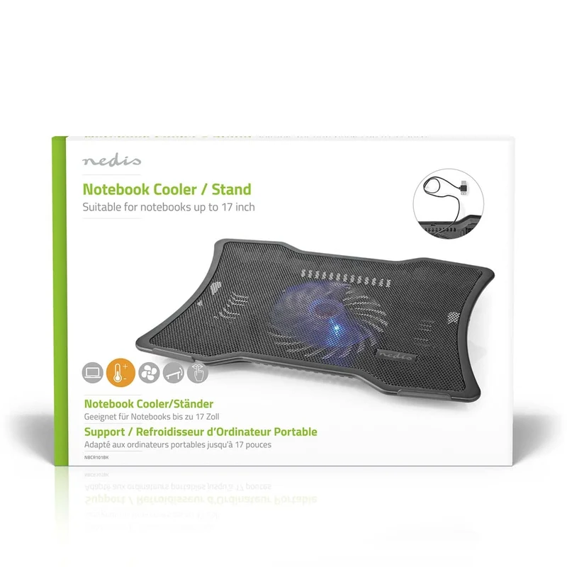 Notebookstandaard Aantal ventilatoren: 1 - USB Gevoed - Aantal standen: 2