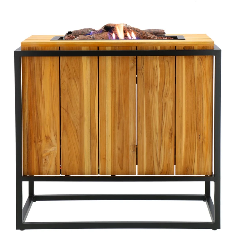 Cosi Fires - Cosiloft Divider black frame / teak (88cm)