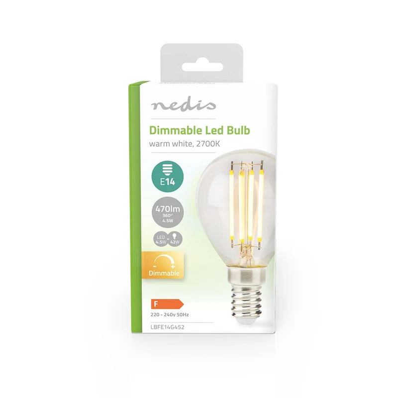 LED-Filamentlamp E14 G45 - 4.5W - 470 lm