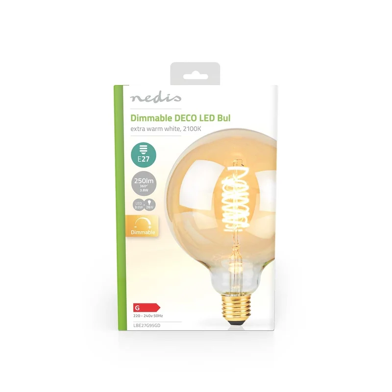 LED-Filamentlamp E27 G95 - 3.8W - 250 lm