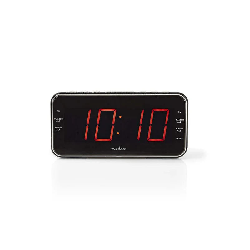 Nedis Clar004Bk Digitale Wekkerradio Led Van 1,8" Fm 20 Voorkeuze-Instellingen Sluimeren