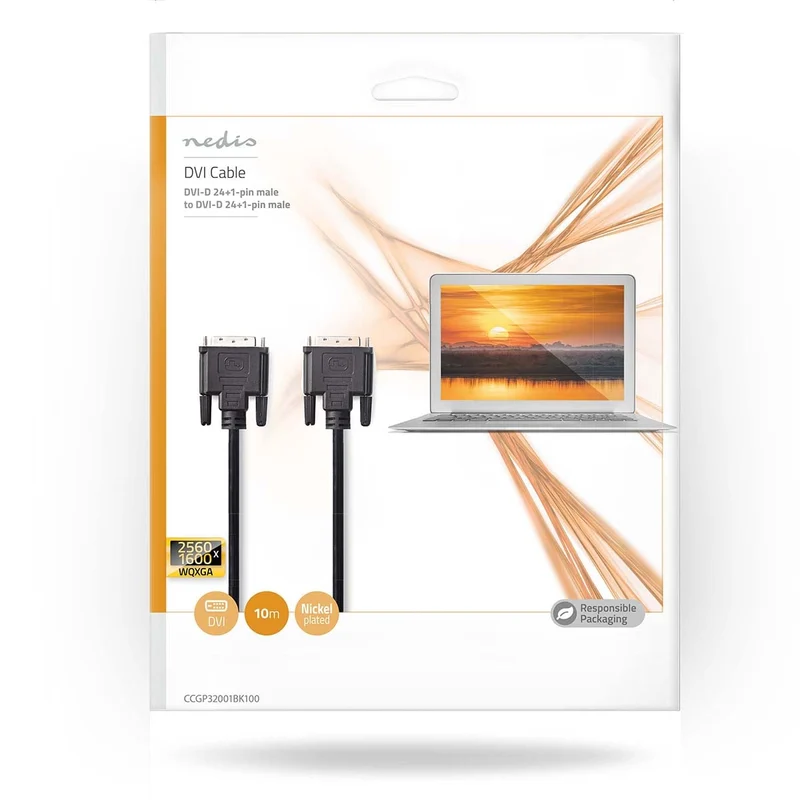 DVI-Kabel DVI-D 24+1-Pins Male - DVI-D 24+1-Pins Male - 2560x1600