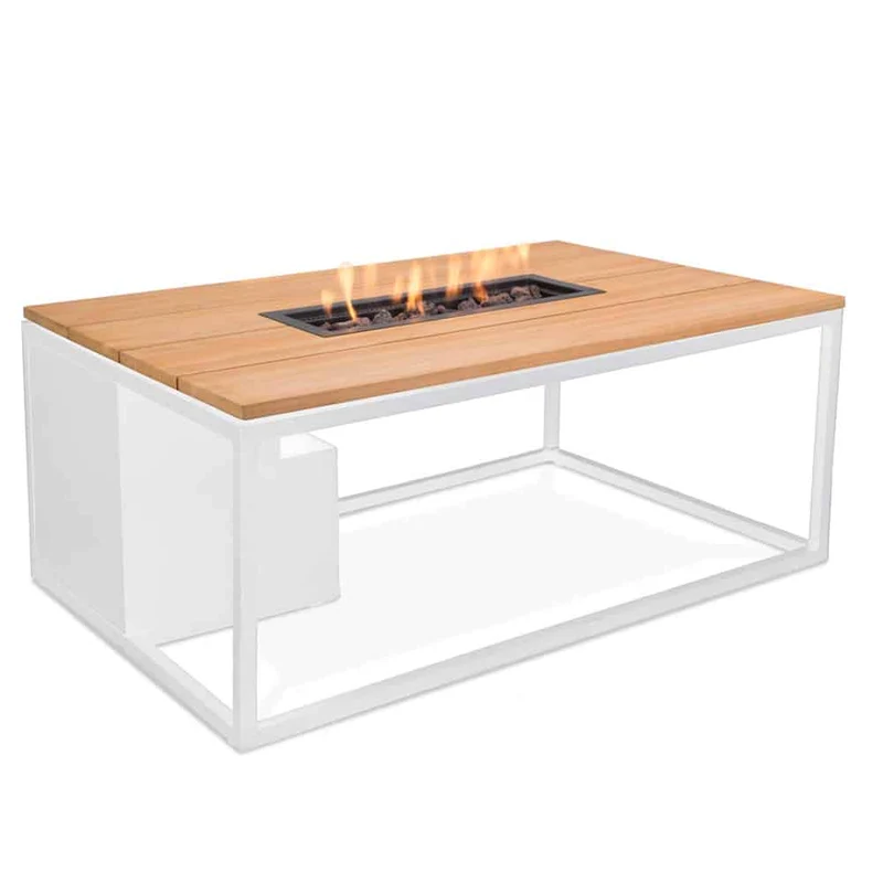 Cosi Fires - Vuurtafel Cosiloft white / teak (120cm)