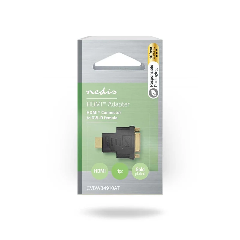 HDMI™-Adapter HDMI™ Connector - DVI-D 24+1-Pins Female - Verguld