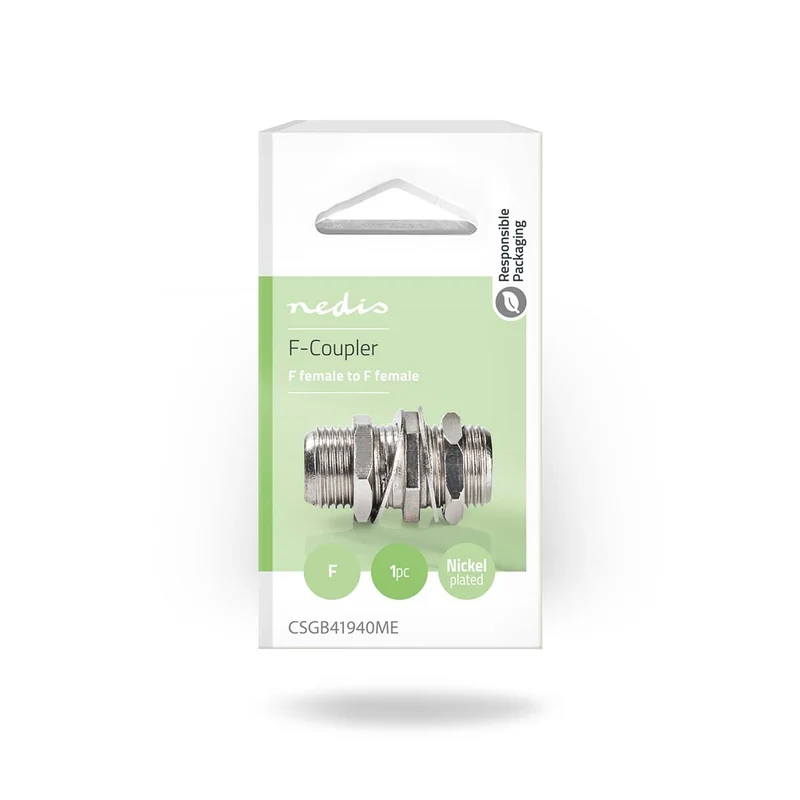 Satelliet- en Antenne-Adapter F-Female - F-Female - Vernikkeld