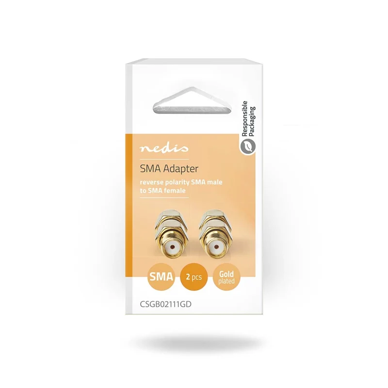SMA-Adapter SMA Male Omgekeerde Polariteit - SMA Female - Verguld