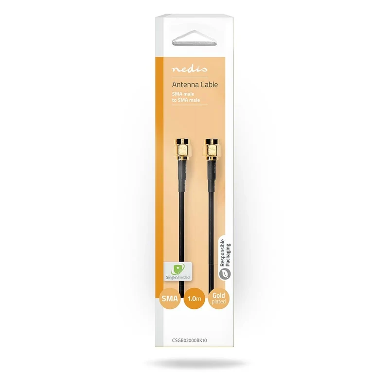 Antennekabel SMA Male - SMA Male - Verguld
