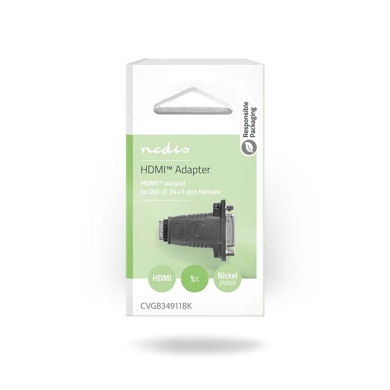 HDMI™-Adapter HDMI™ Input - DVI-D 24+1-Pins Female - Vernikkeld