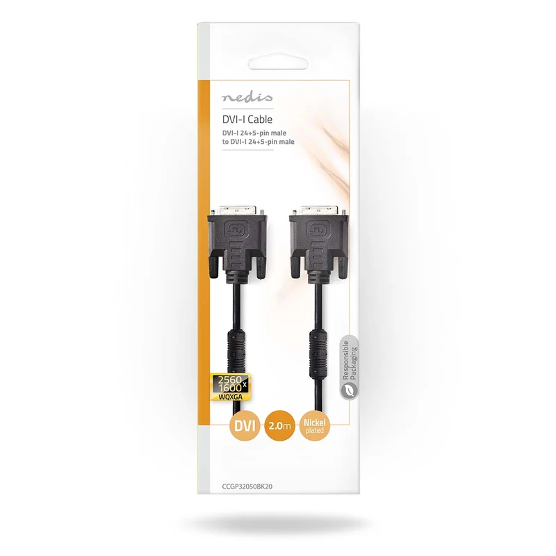 DVI-Kabel DVI-I 24+5-Pin Male - DVI-I 24+5-Pin Male - 2560x1600