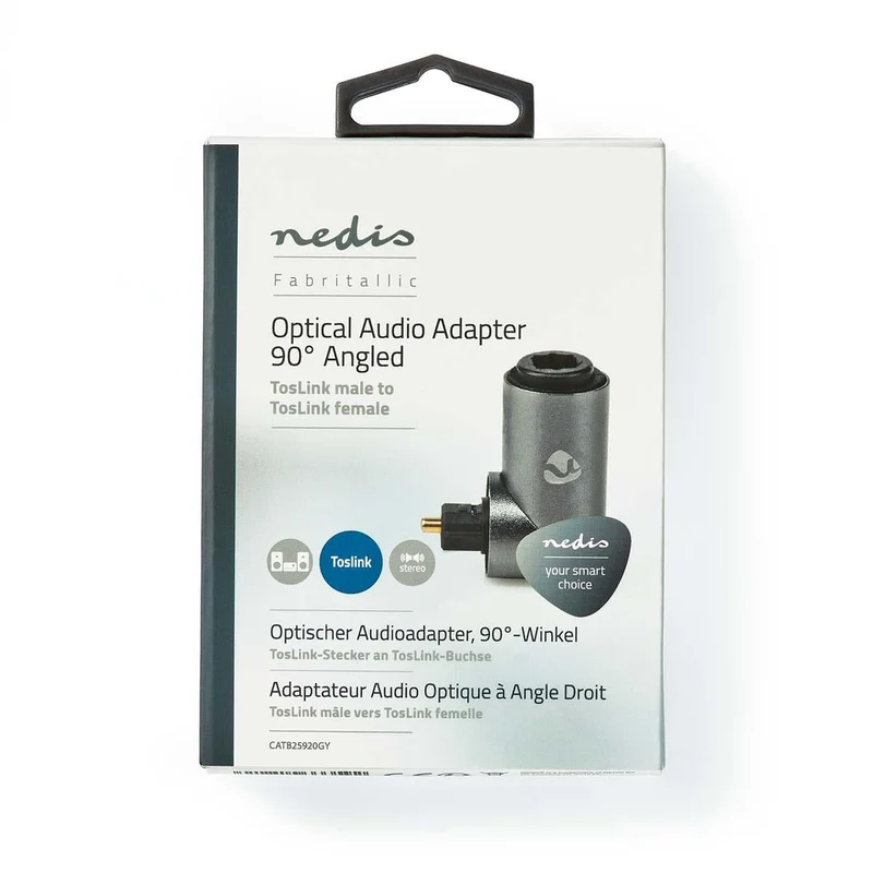 TosLink-Adapter Toslink Female - TosLink Male - 90° Gehoekt
