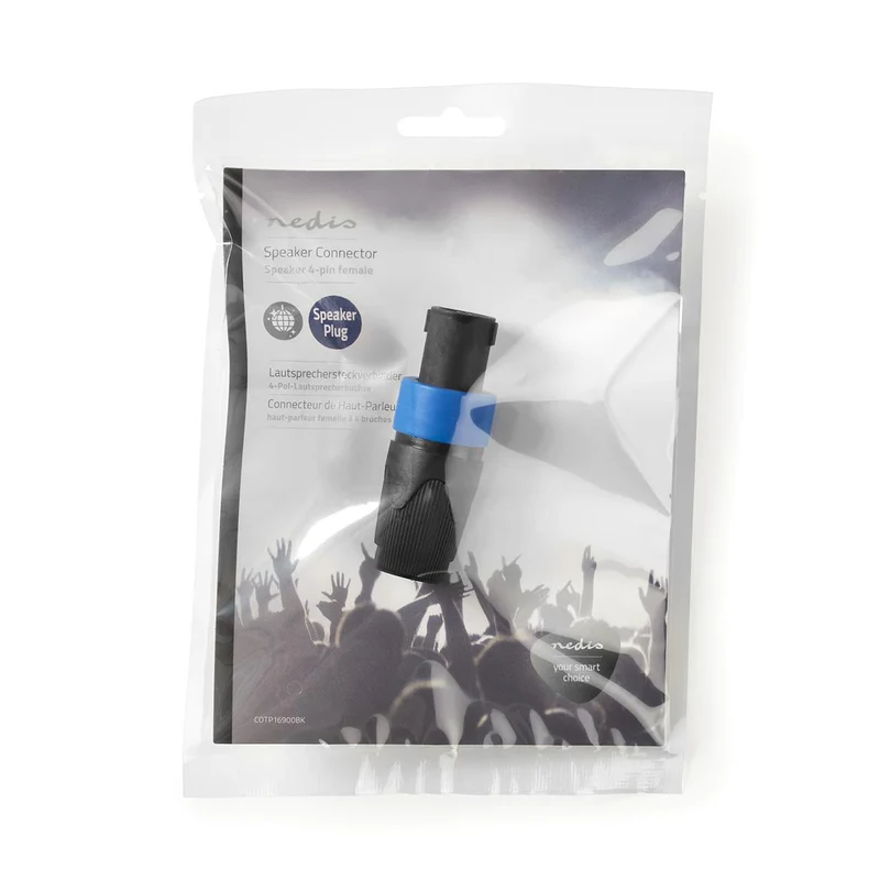 Speaker-Connector Recht - Male - Vernikkeld