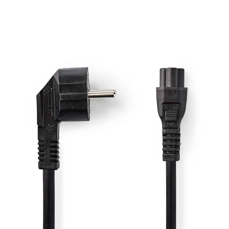 Stroomkabel Type F (CEE 7/7) Male - IEC-320-C5 - Gehoekt