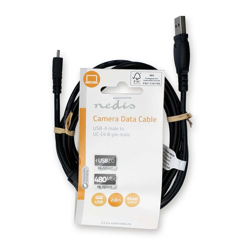 USB-Kabel USB 2.0 - USB-A Male - US-E6 8-pins Male