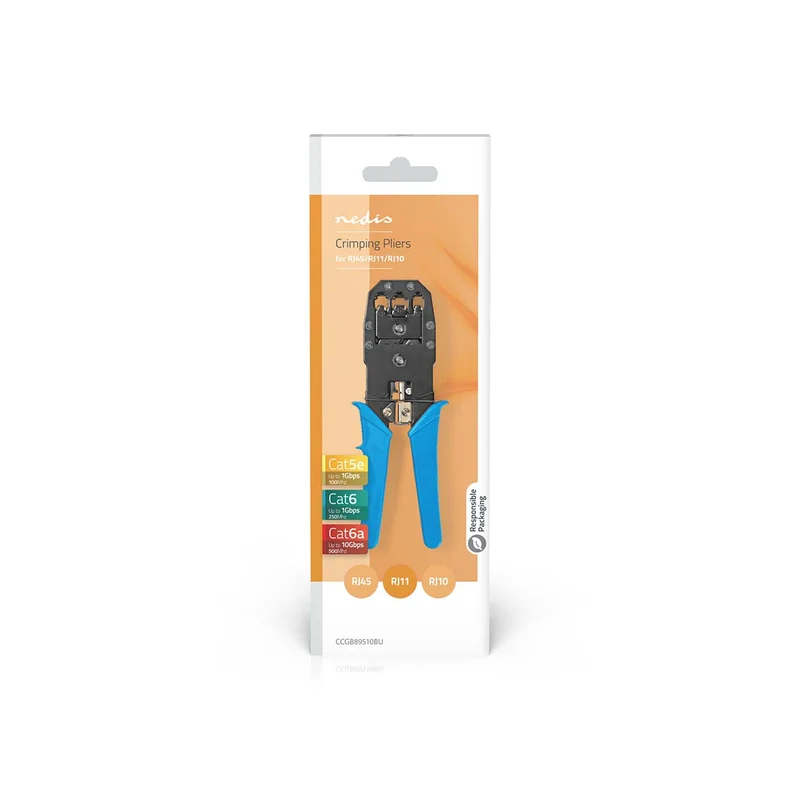 Krimptang CAT5 / CAT5e / CAT6 / CAT6a / RJ10 / RJ11 - Snijden / Strippen / Tang - ABS / Staal