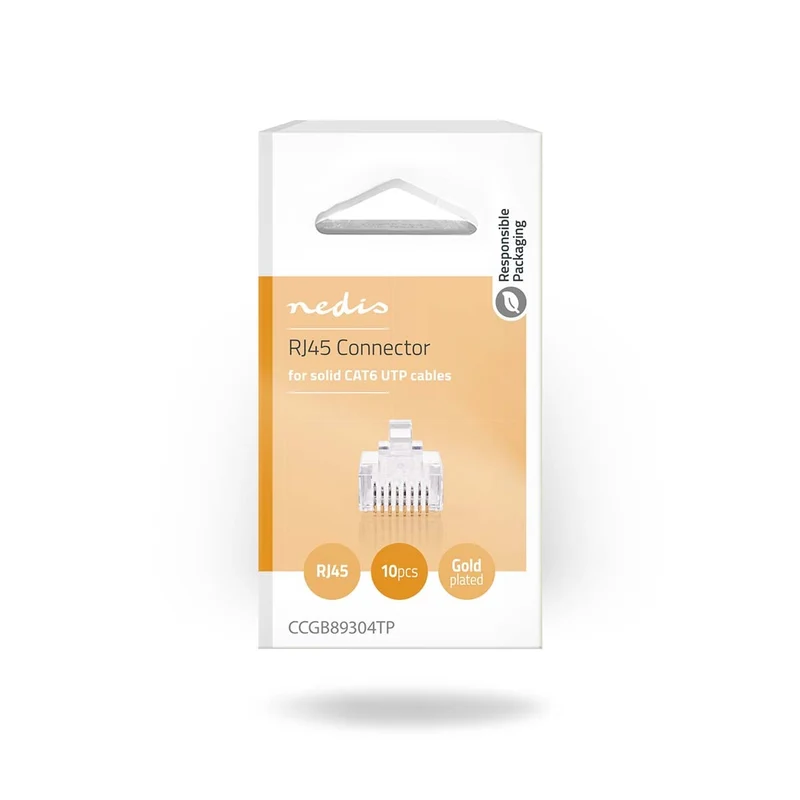 RJ45-Connector Male - Solid UTP CAT6 - Recht