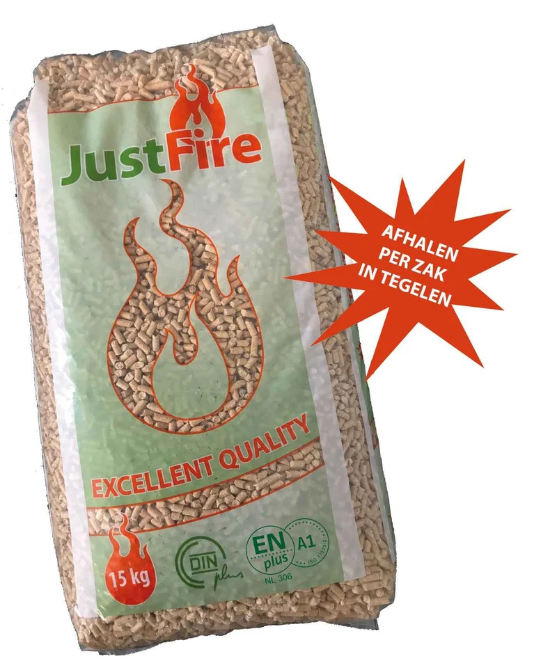 HOUTPELLETS JUSTFIRE (afhalen per zak) Filiaal Tegelen