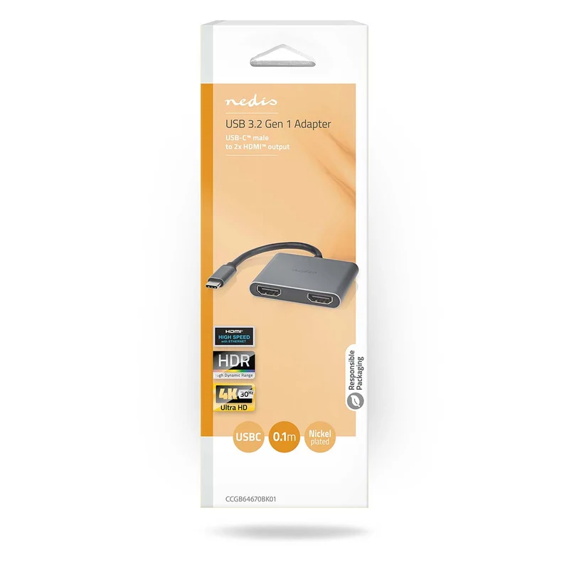USB-C™ Adapter 2-in-1 - USB 3.2 Gen 1 - USB-C™ Male