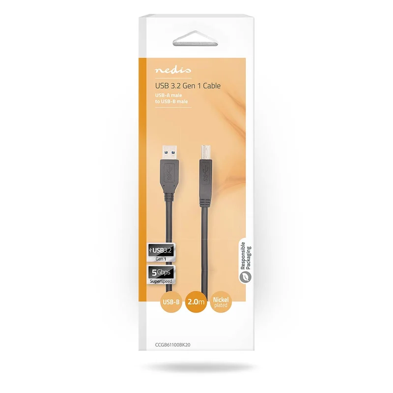 USB-Kabel USB 3.2 Gen 1 - USB-A Male - USB-B Male
