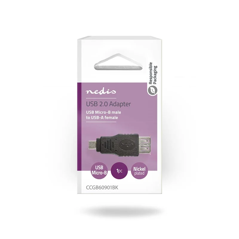 USB Micro-B Adapter USB 2.0 - USB Micro-B Male - USB-A Female